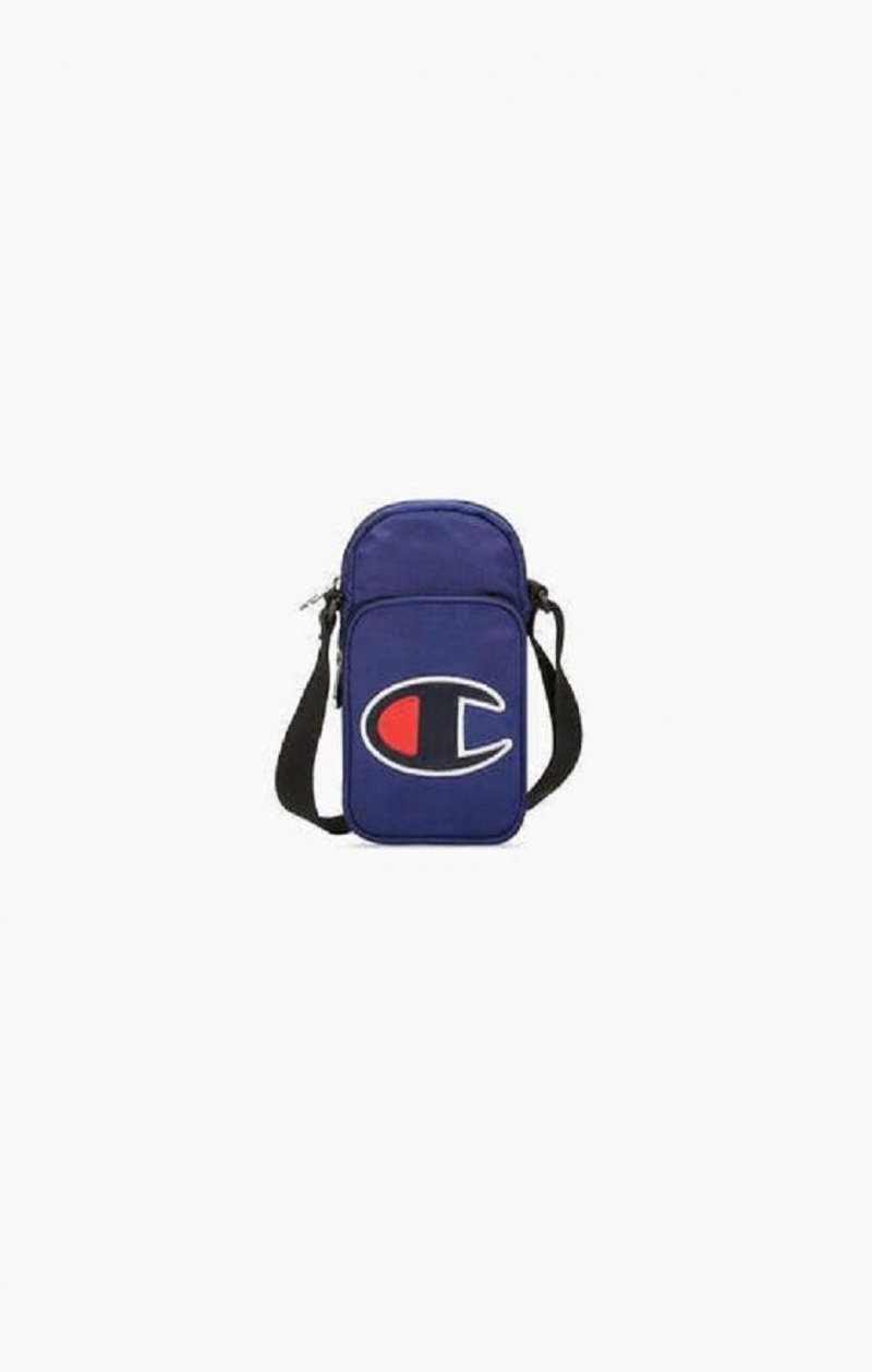 Champion Satin C Logo Patch Double Páskové Crossbody Bag Tasker Herre Blå | 1578-SGVWX