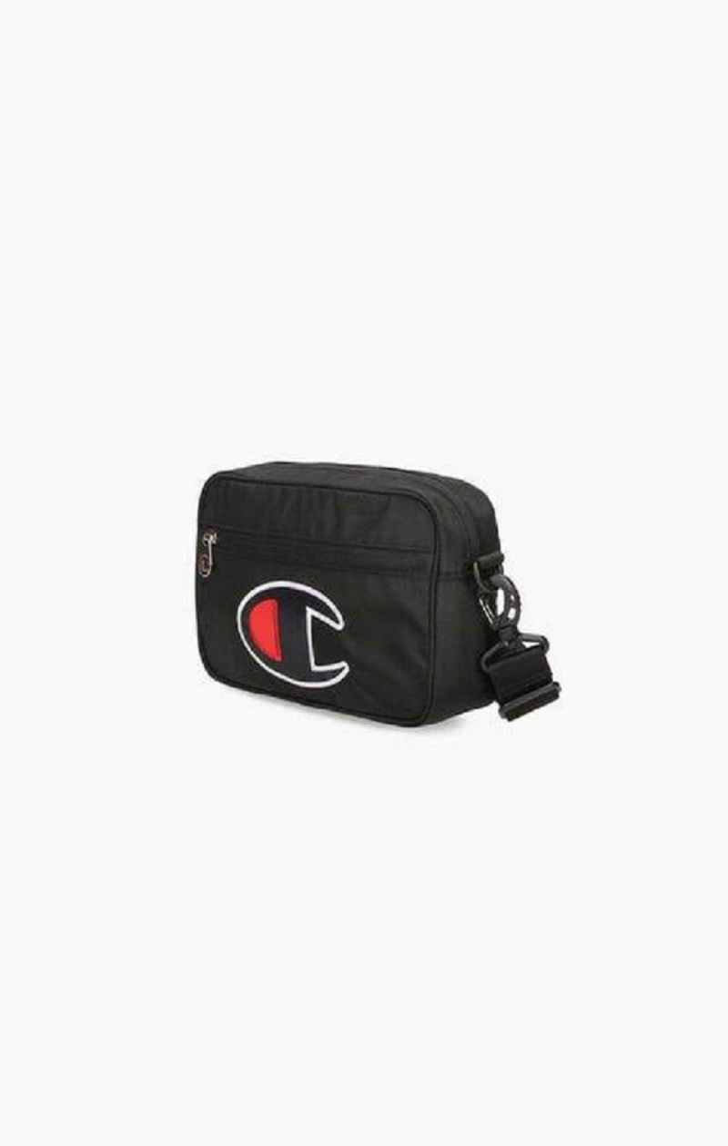 Champion Satin C Logo Patch Shoulder Bag Tasker Dame Sort | 8659-IVZOB