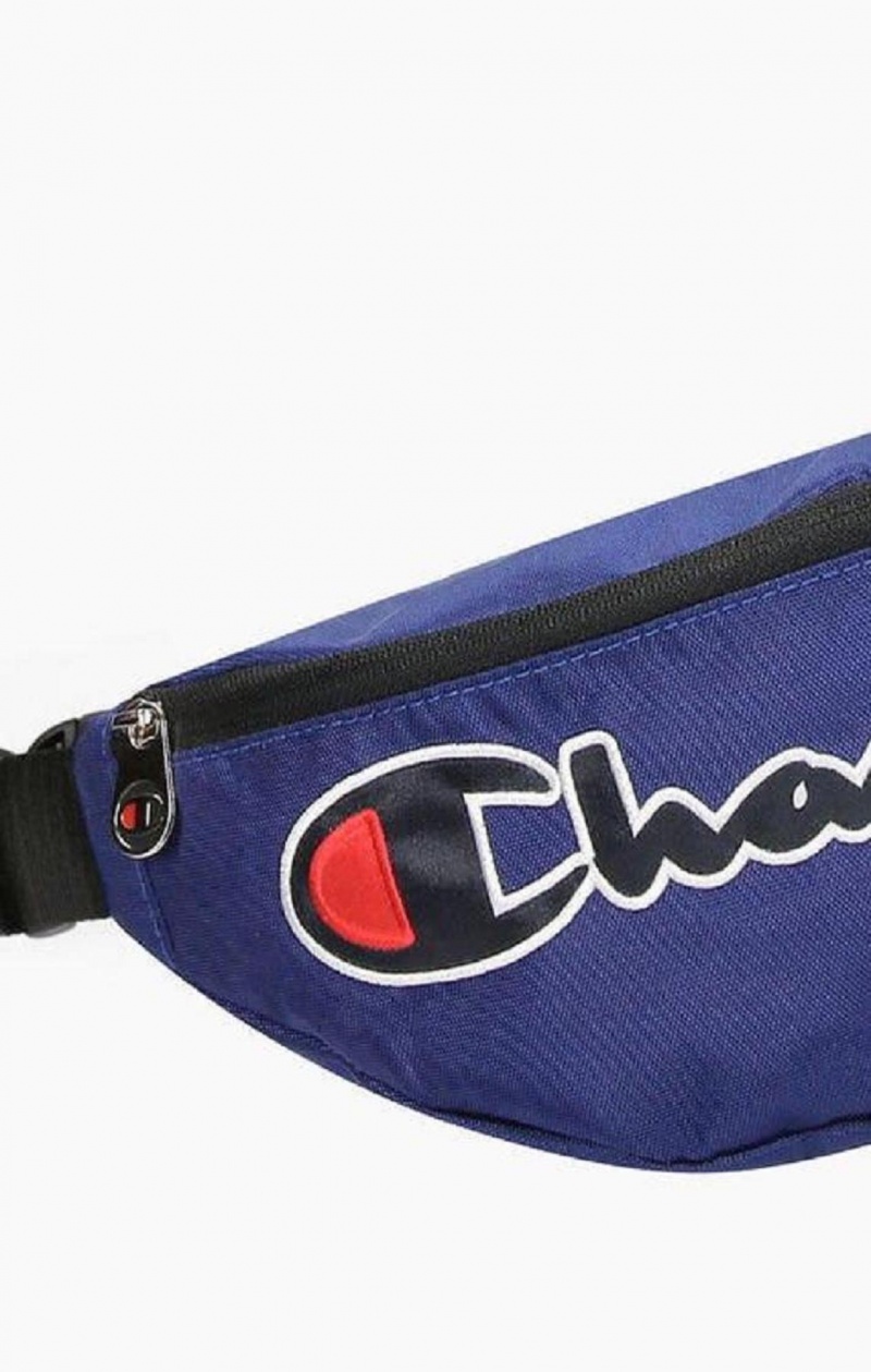 Champion Satin Script Logo Patch Belt Bag Tasker Herre Blå | 0375-FRQTI