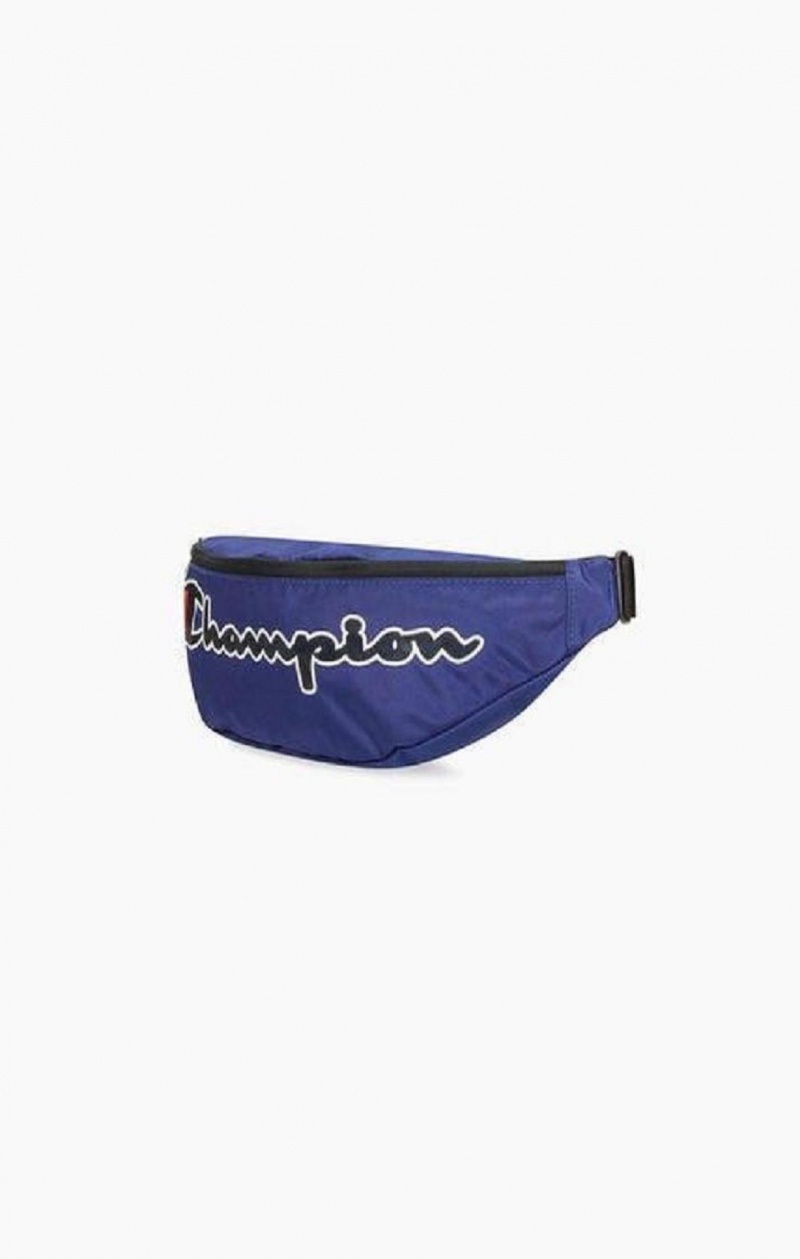 Champion Satin Script Logo Patch Belt Bag Tasker Herre Blå | 0375-FRQTI