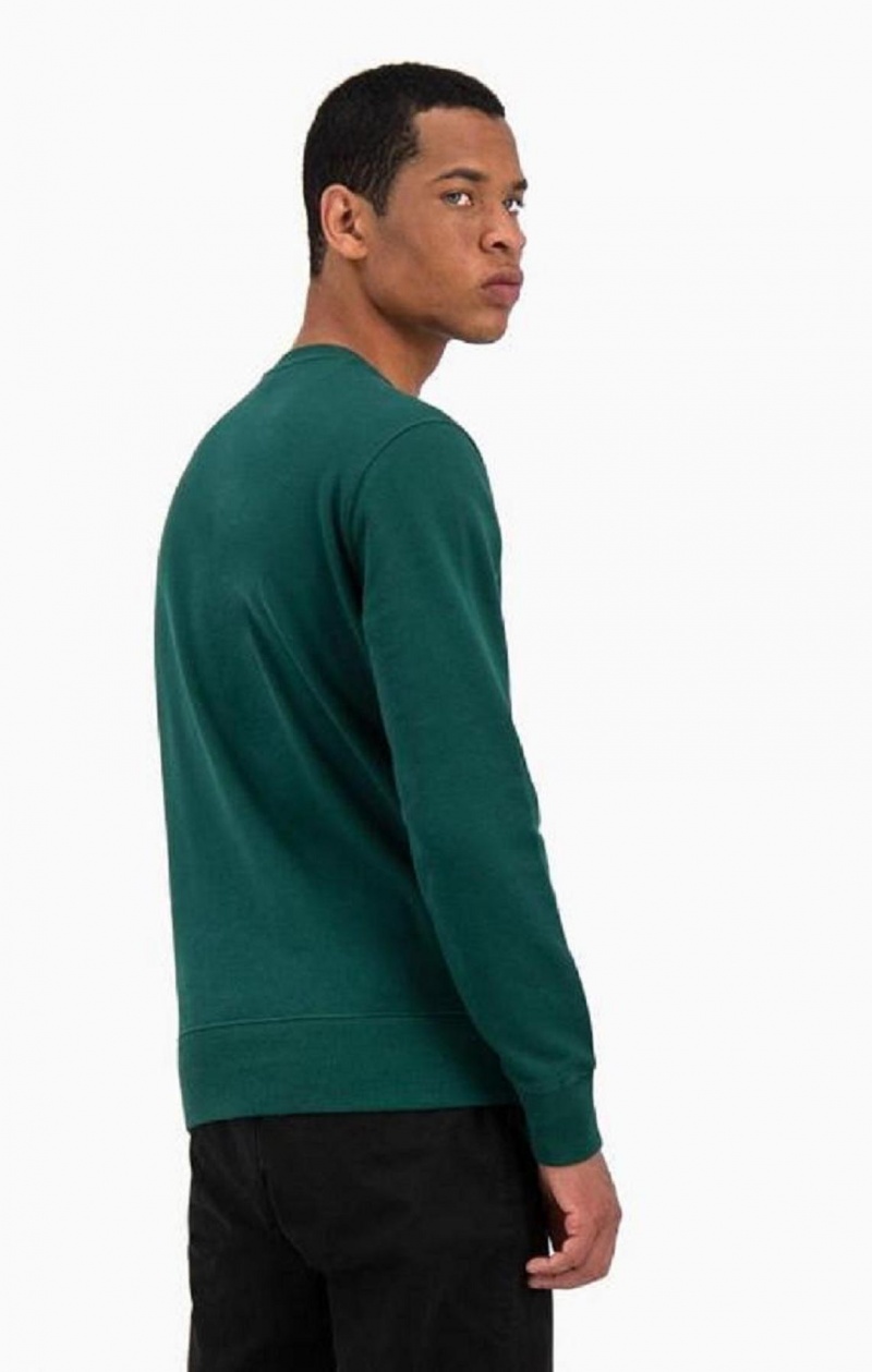 Champion Satin Stitch Script Logo Fleece Sweatshirt Sweatshirts Herre Lysegrøn | 2639-EOFZM