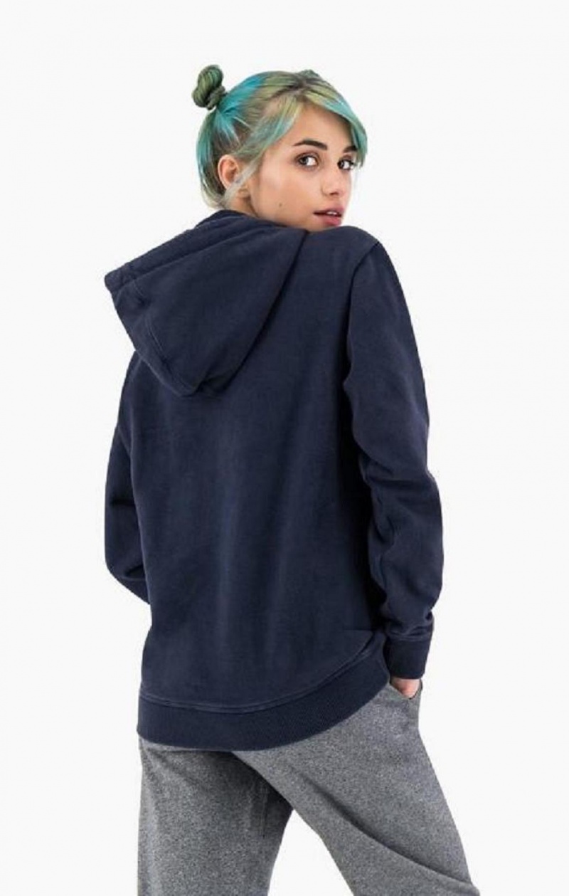 Champion Satin Stitch Script Logo Hoodie Hættetrøje Dame Mørketurkis | 3568-IKQYG