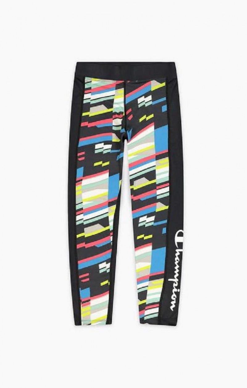 Champion Script Logo 90s Stretch Leggings Joggingbukser Dame Sort | 7503-EMZKQ