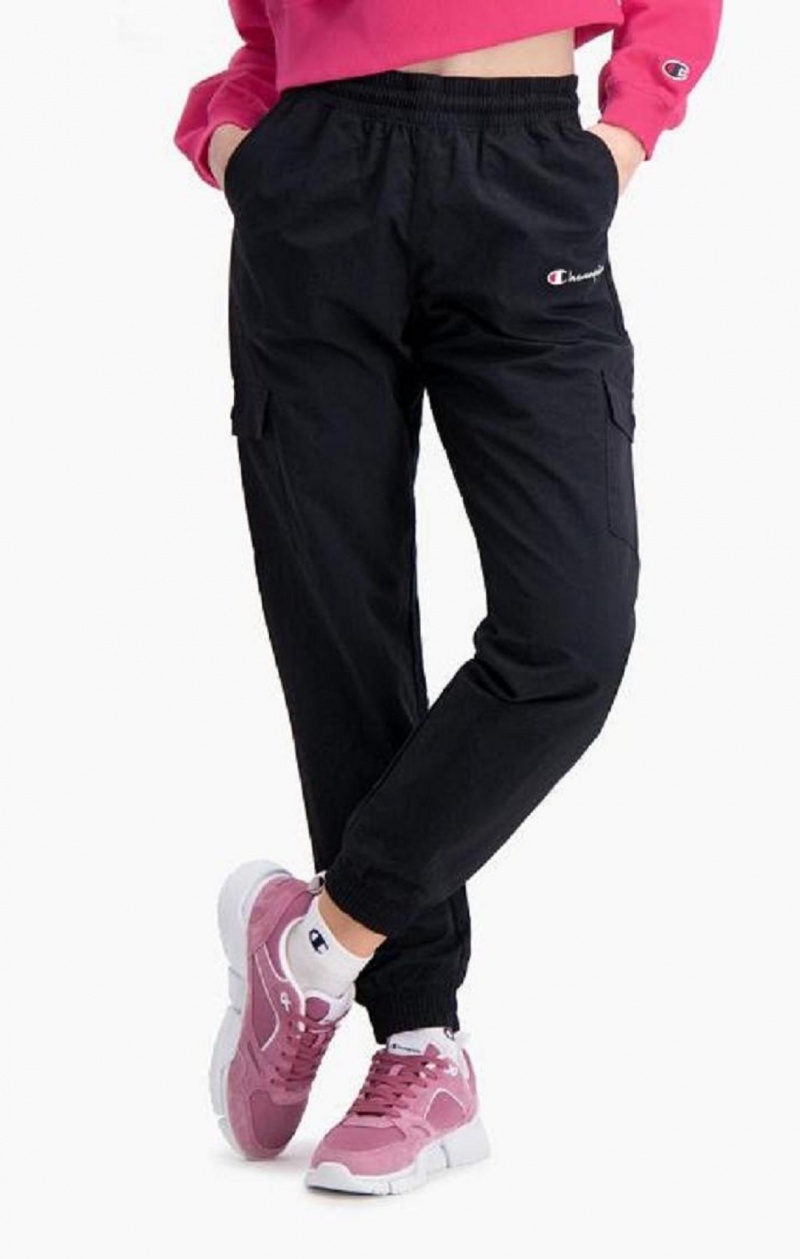 Champion Script Logo Cargo Trousers Joggingbukser Dame Sort | 0753-LYUDH