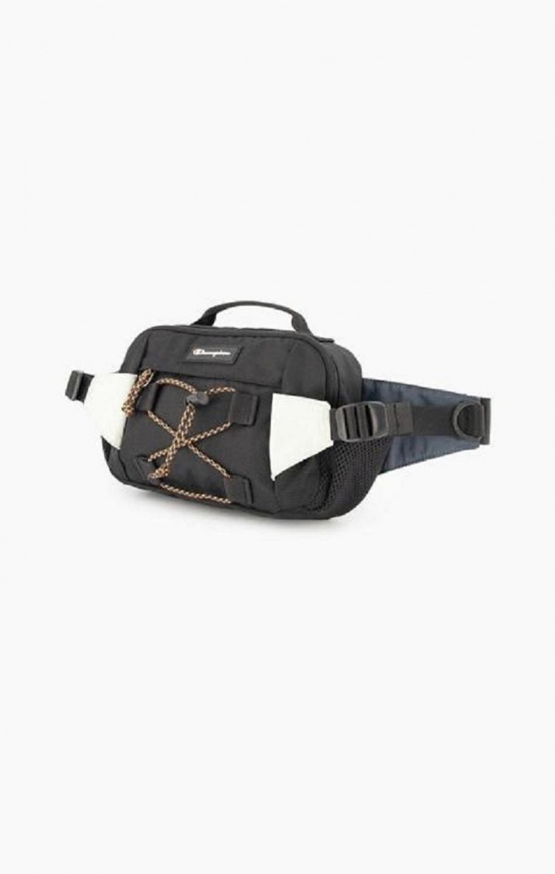 Champion Script Logo Coated Explorer Belt Bag Tasker Herre Sort | 9350-RQBZP