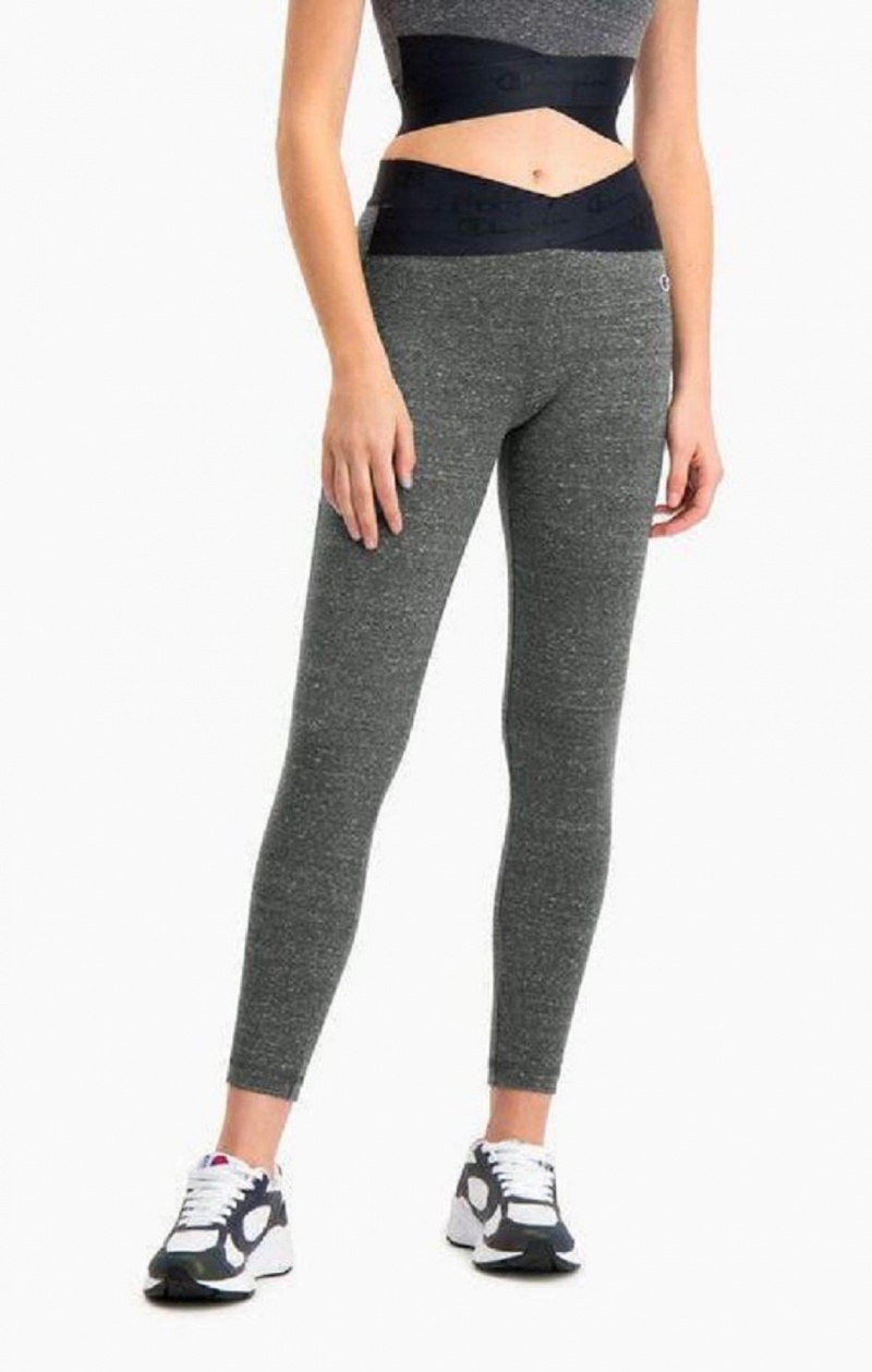 Champion Script Logo Crossover Trænings Leggings Joggingbukser Dame Mørkegrå | 6829-MVFGQ