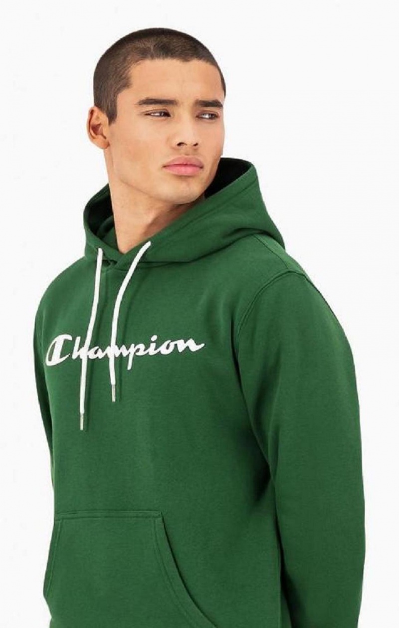 Champion Script Logo Fleece Hoodie Hættetrøje Herre Lysegrøn | 5361-JTWSP