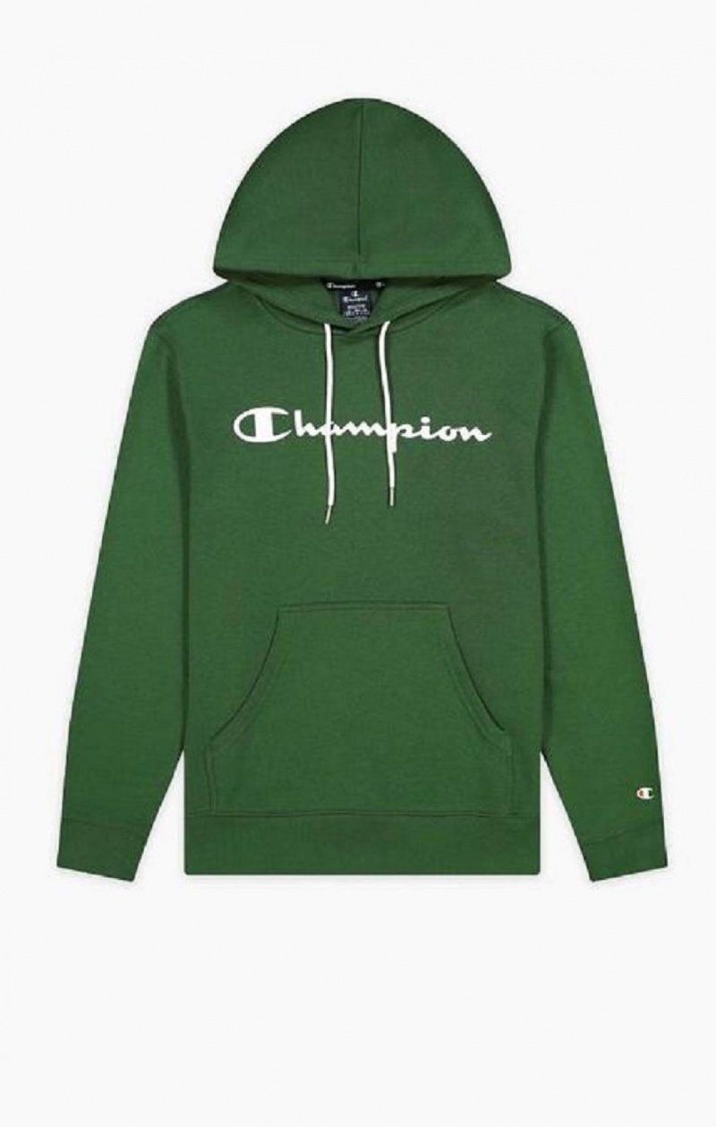 Champion Script Logo Fleece Hoodie Hættetrøje Herre Lysegrøn | 5361-JTWSP