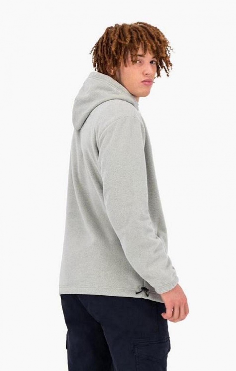 Champion Script Logo Polartech Fleece Hoodie Hættetrøje Herre Lysegrå | 4720-HXGSV