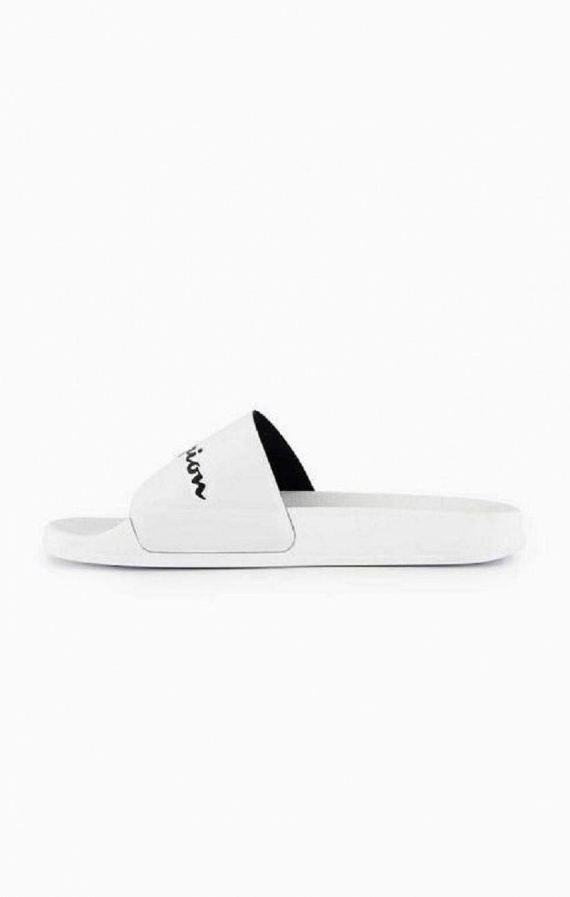 Champion Script Logo Pool Slides Badesandaler Dame Hvide | 1634-PVIOT