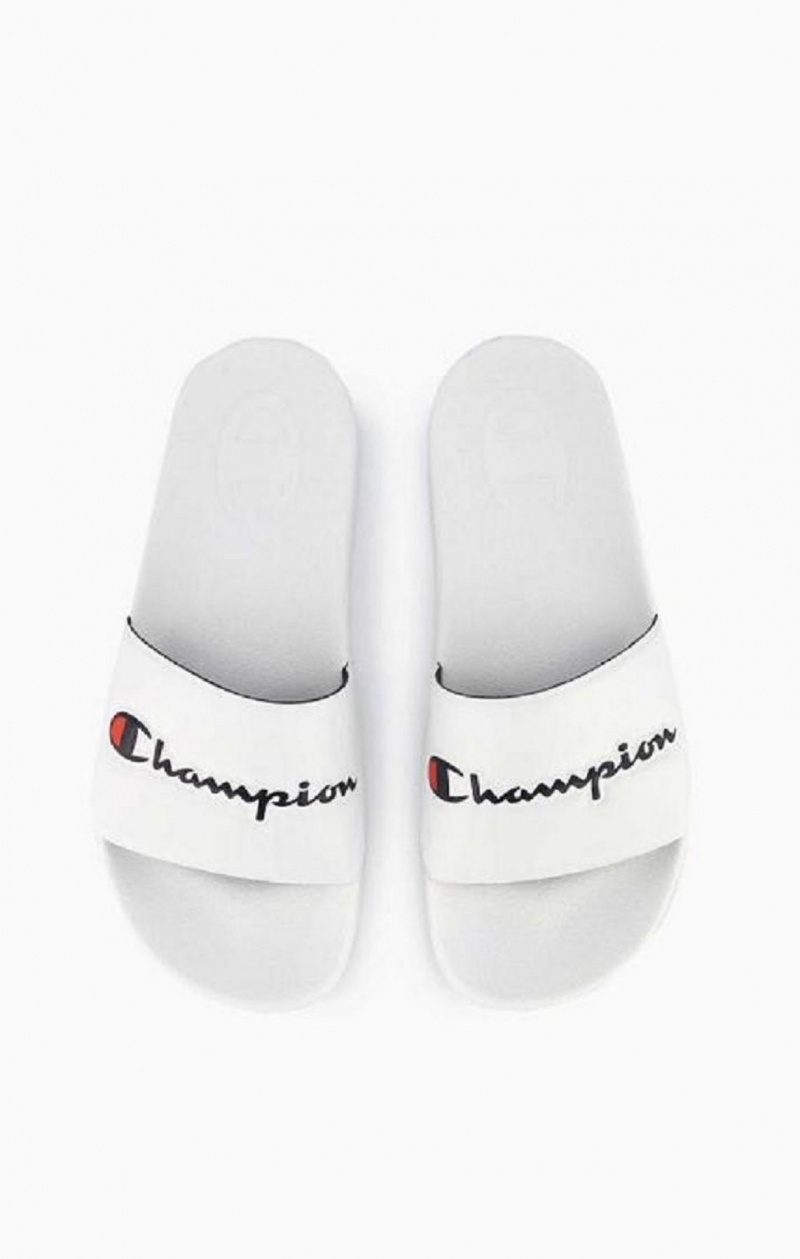 Champion Script Logo Pool Slides Badesandaler Dame Hvide | 1634-PVIOT