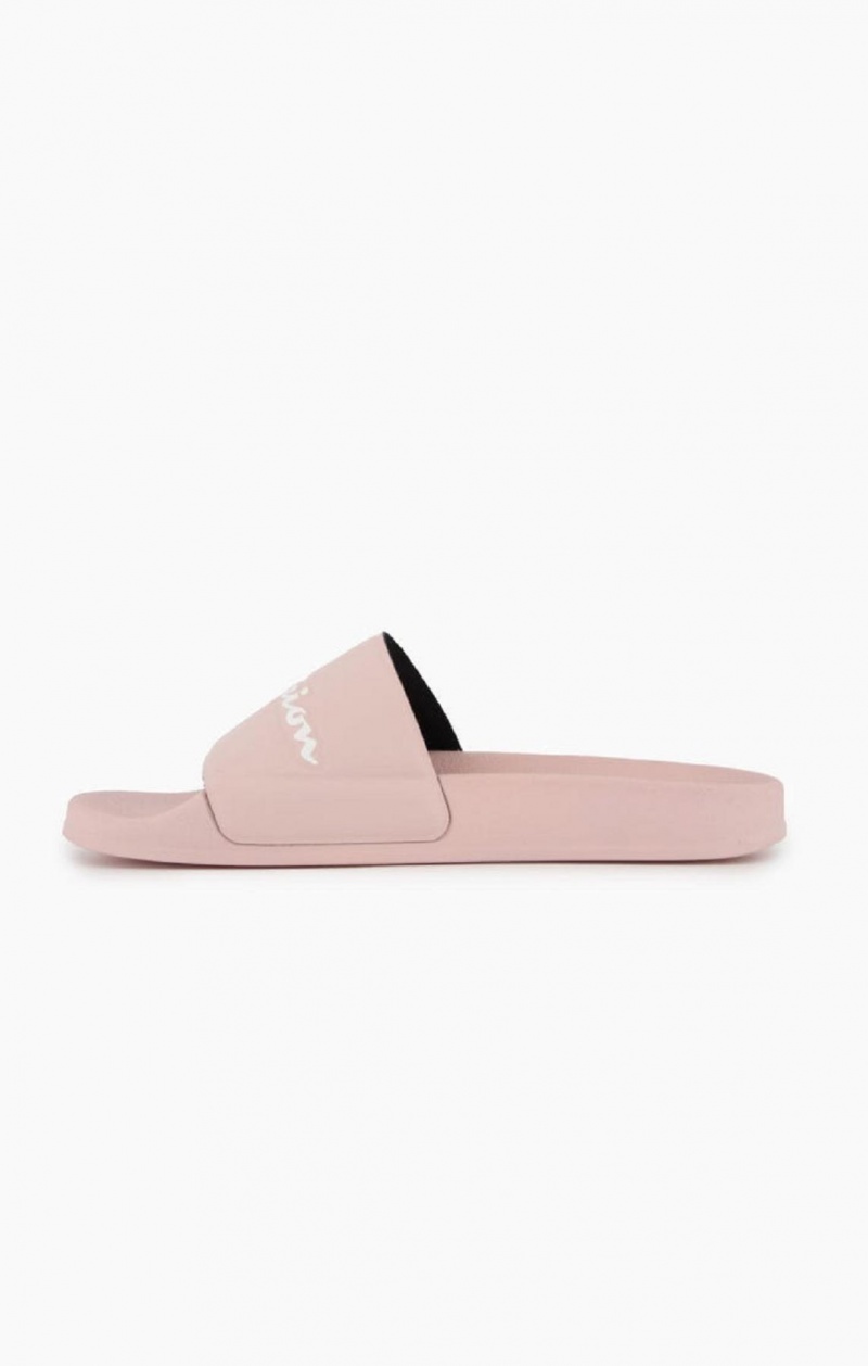 Champion Script Logo Pool Slides Badesandaler Dame Lyserød | 4723-IQSJU