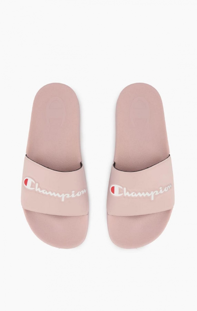 Champion Script Logo Pool Slides Badesandaler Dame Lyserød | 4723-IQSJU