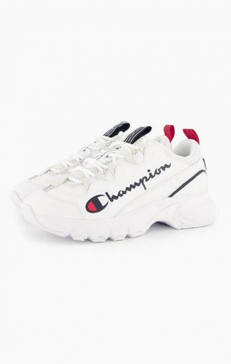 Champion Script Logo Recycled Mesh Trainers Sportssko Dame Hvide | 8702-XNGRS