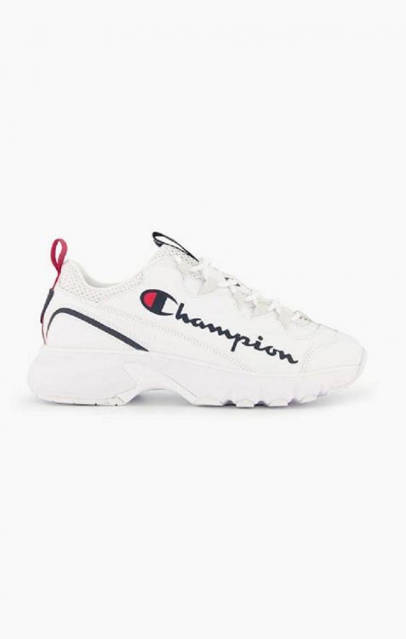 Champion Script Logo Recycled Mesh Trainers Sportssko Dame Hvide | 8702-XNGRS