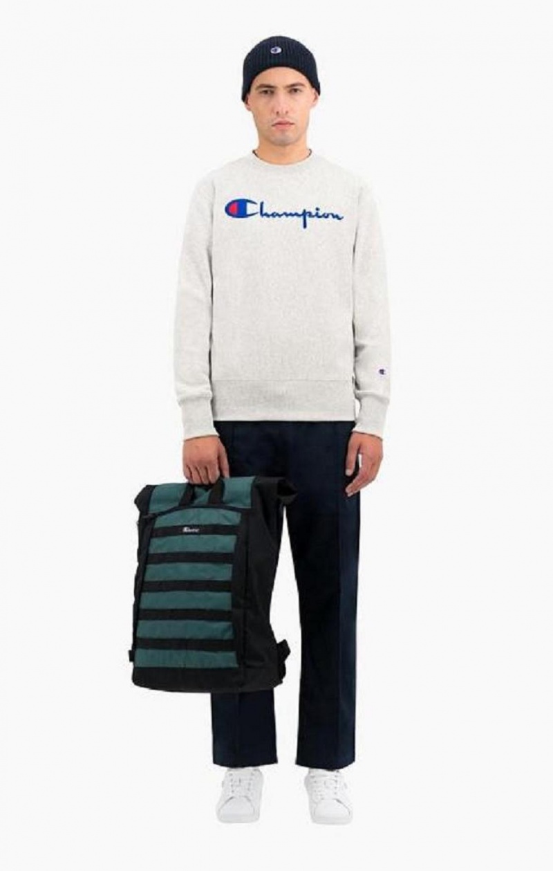 Champion Script Logo Reverse Weave Sweatshirt Sweatshirts Herre Grå | 0942-TYHUV