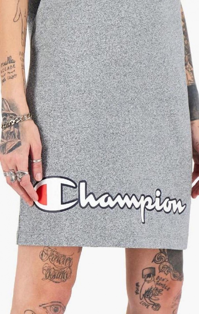 Champion Script Logo Ribbet Trim Tank Midi Kjole Kjole Dame Mørkegrå | 0628-SNIPQ