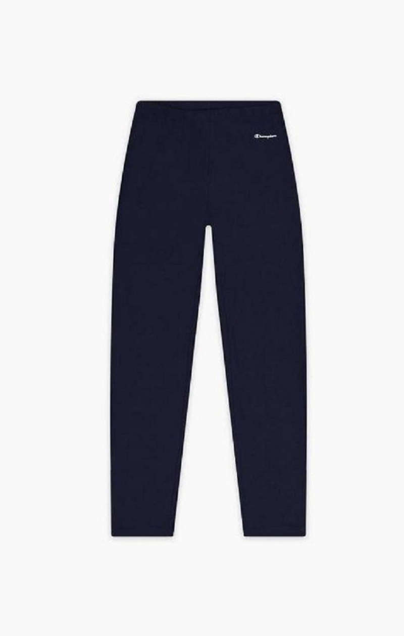 Champion Script Logo Stretch Bomulds Leggings Joggingbukser Dame Mørkeblå | 2874-DSFNM