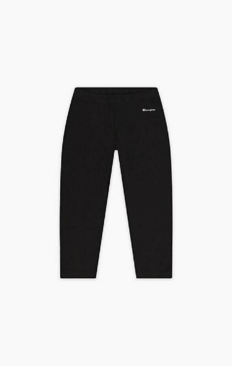 Champion Script Logo Stretch Bomulds Leggings Joggingbukser Dame Sort | 2943-HWSKR