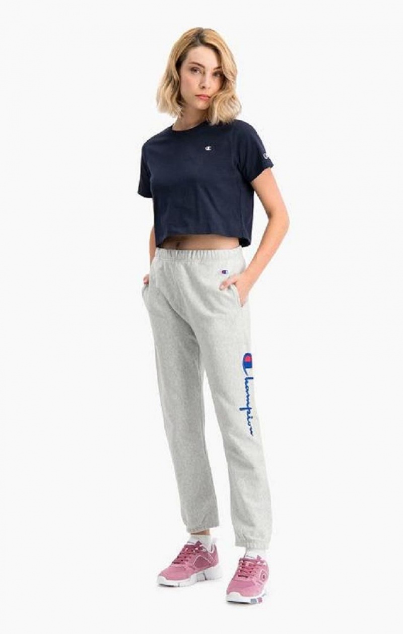 Champion Script Logo Stretch Reverse Weave Joggers Joggingbukser Dame Hvide | 7536-SOBWF