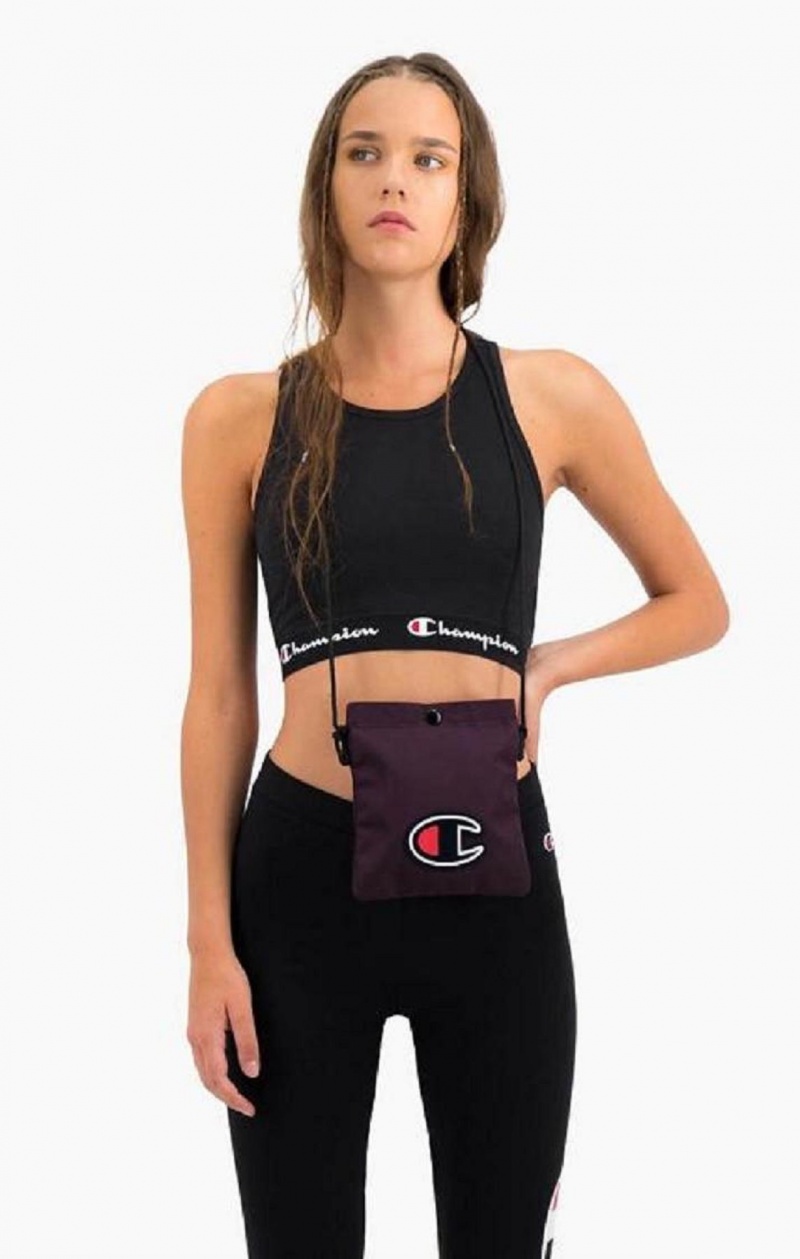 Champion Script Logo Talje Racer Back Sports Bra Sports BH Dame Sort | 1706-VUCHG