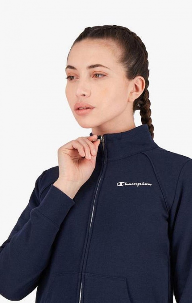 Champion Script Logo Talje Zip-Up Sweatsuit Joggingbukser Dame Mørkeblå | 4825-KQYXD