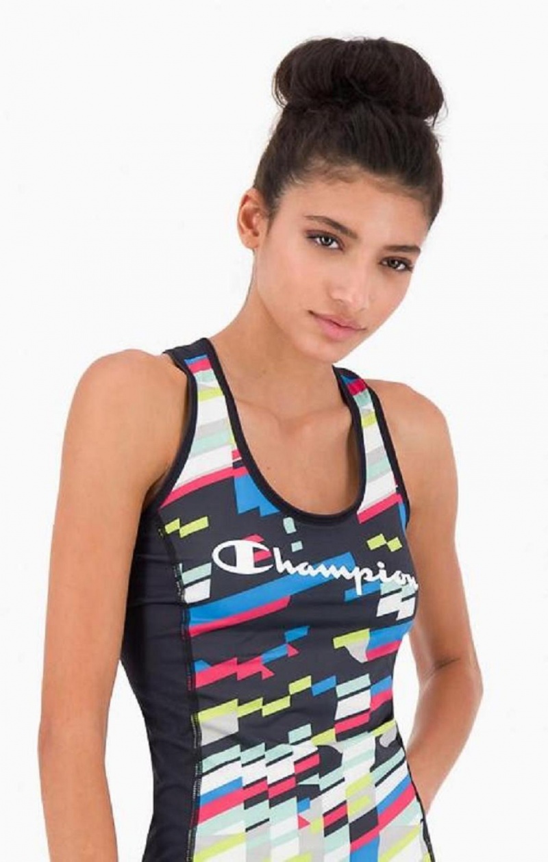 Champion Script Logo Tank Top T Shirts Dame Sort | 5029-JBRXA