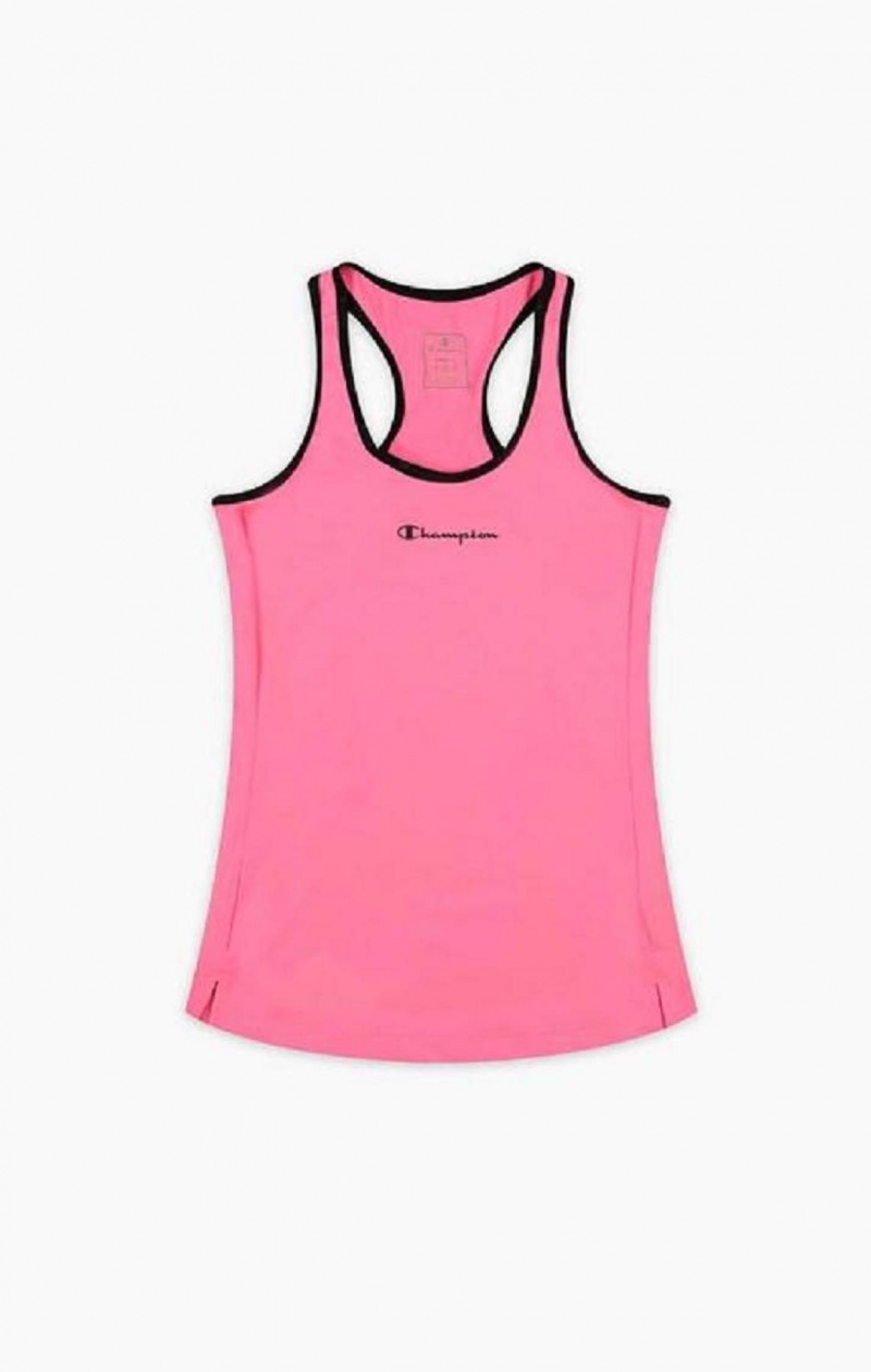 Champion Script Logo Trænings Vest T Shirts Dame Fuchsia | 8693-VPUAI