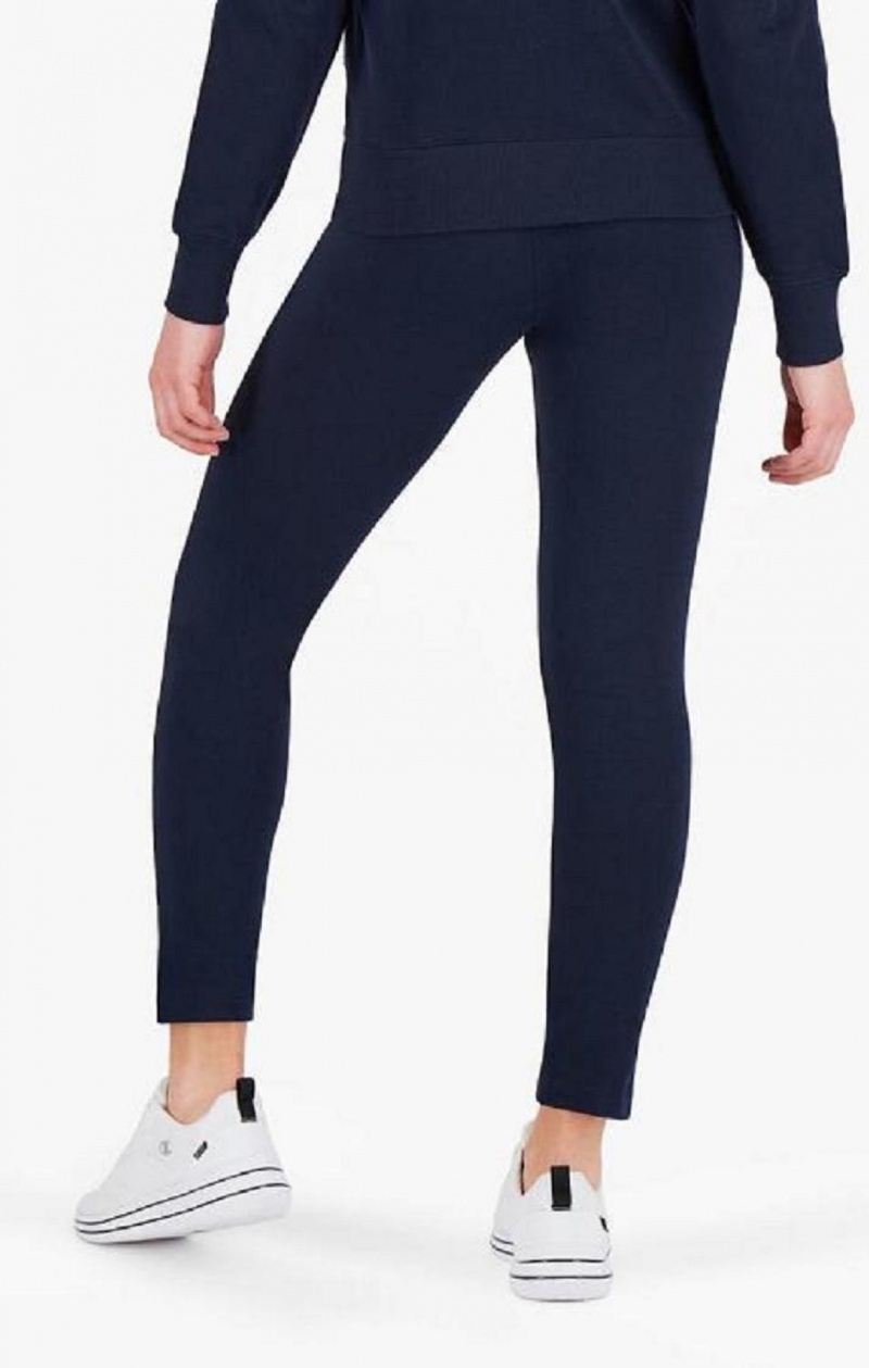 Champion Script Logo Waistband Front Seam Leggings Joggingbukser Dame Mørkeblå | 6750-XVMLJ