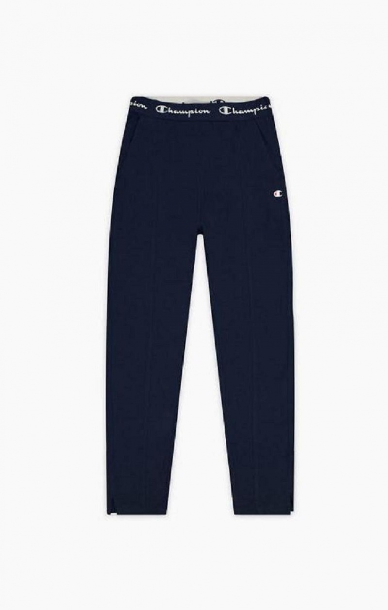 Champion Script Logo Waistband Front Seam Leggings Joggingbukser Dame Mørkeblå | 6750-XVMLJ