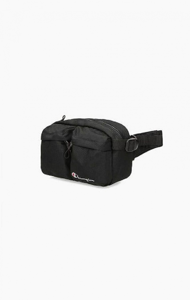 Champion Script Logo Zip Belt Bag Tasker Herre Sort | 5137-MWKVH