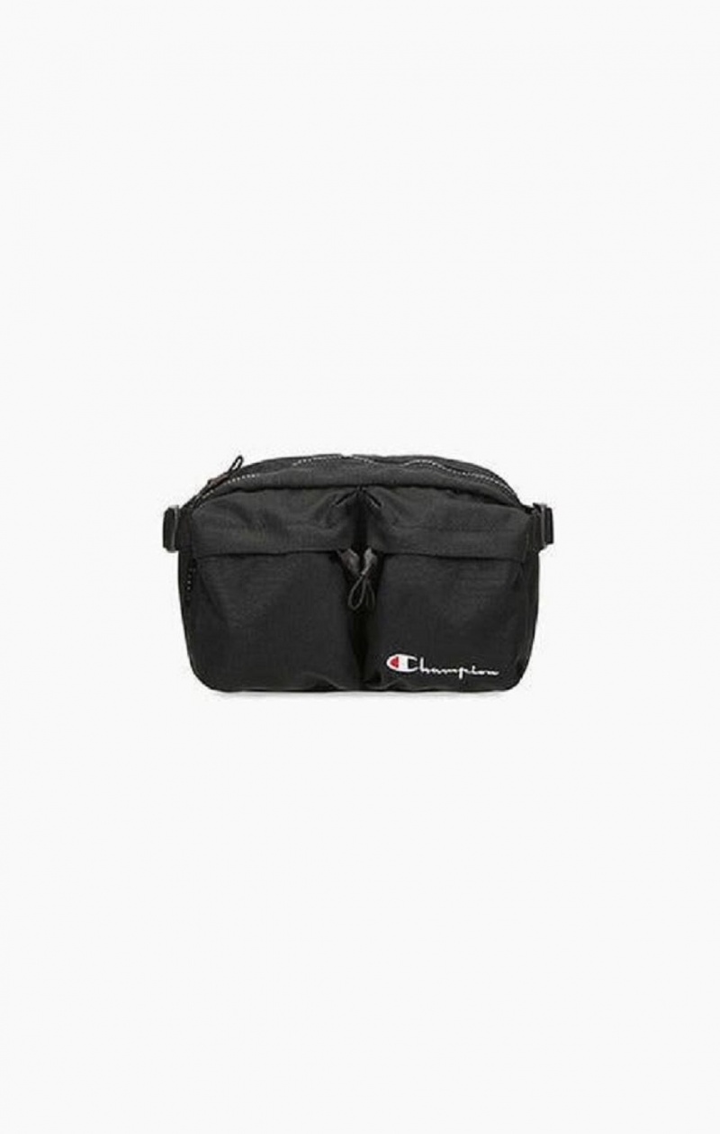 Champion Script Logo Zip Belt Bag Tasker Herre Sort | 5137-MWKVH