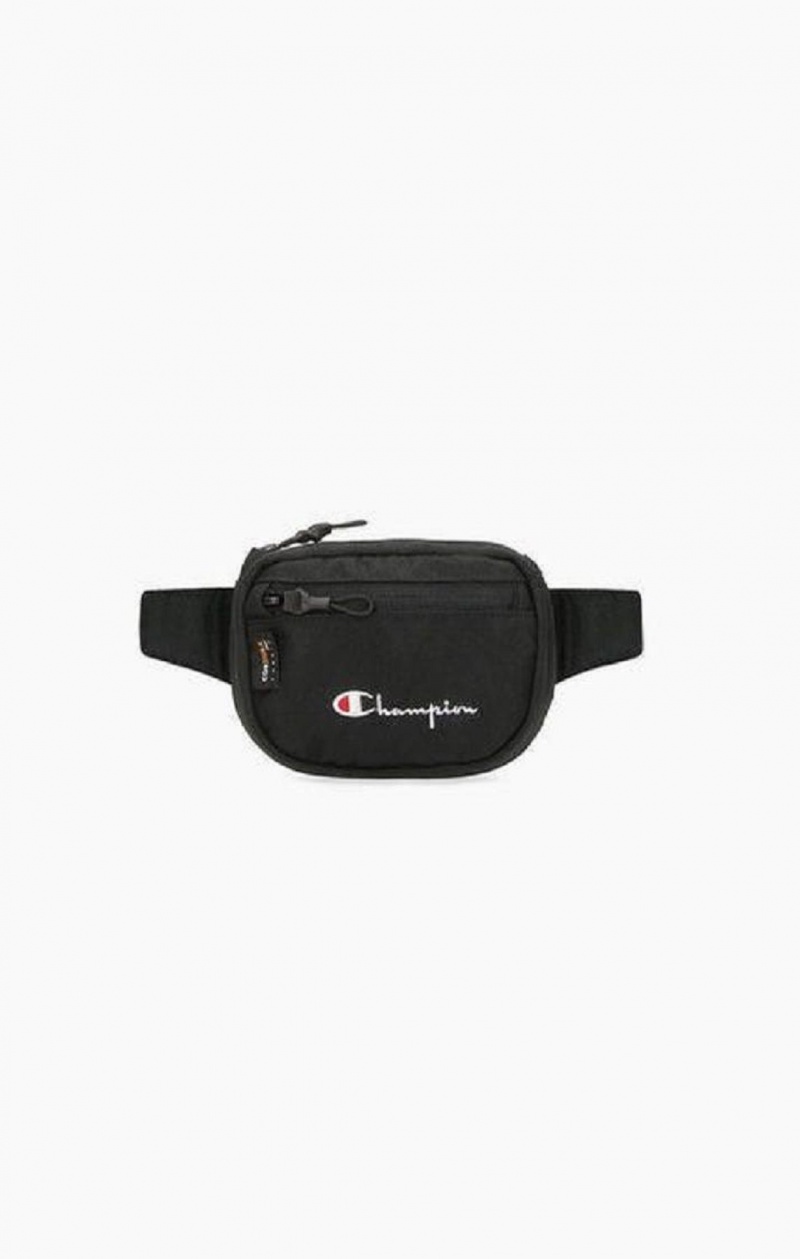 Champion Script Logo Zip Belt Bag Tasker Herre Sort | 5683-ZJRPW