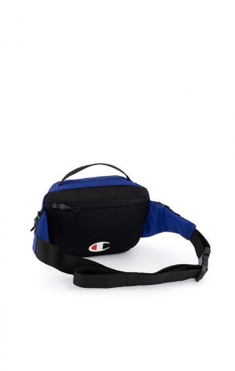 Champion Script Logo Zip Belt Bag Tasker Dame Blå | 3209-XQBTC