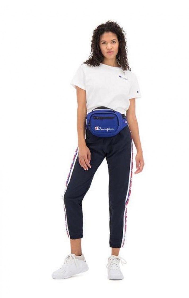 Champion Script Logo Zip Belt Bag Tasker Dame Blå | 3209-XQBTC