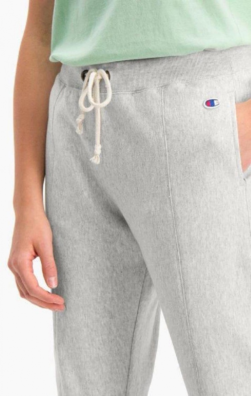 Champion Slim Fit Seam Detail Reverse Weave Joggers Joggingbukser Dame Lysegrå | 7082-EJRGA