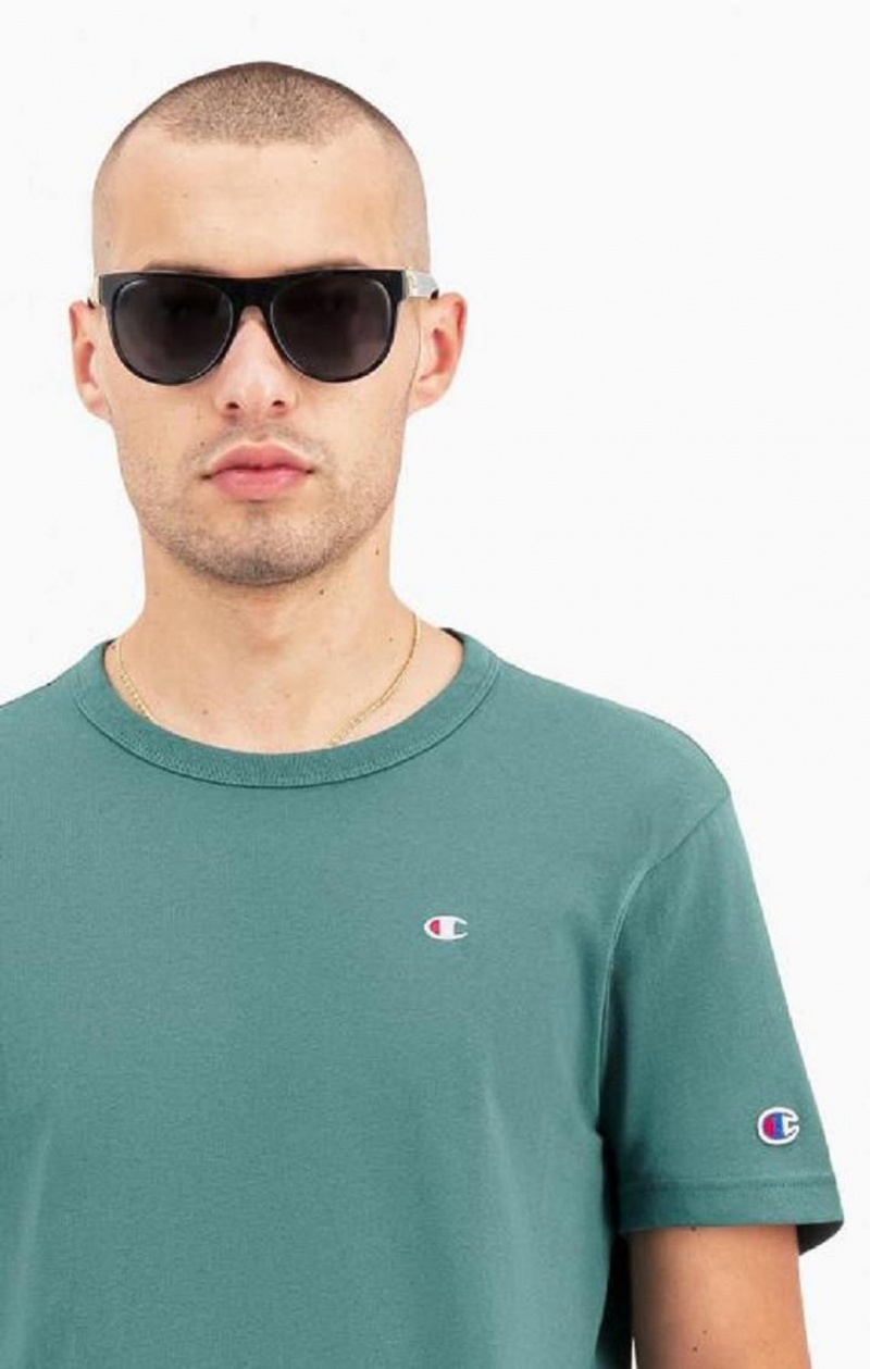 Champion Small C Logo T-Shirt T Shirts Herre Grøn | 2348-OMRLS