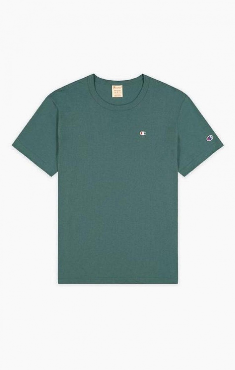 Champion Small C Logo T-Shirt T Shirts Herre Grøn | 2348-OMRLS