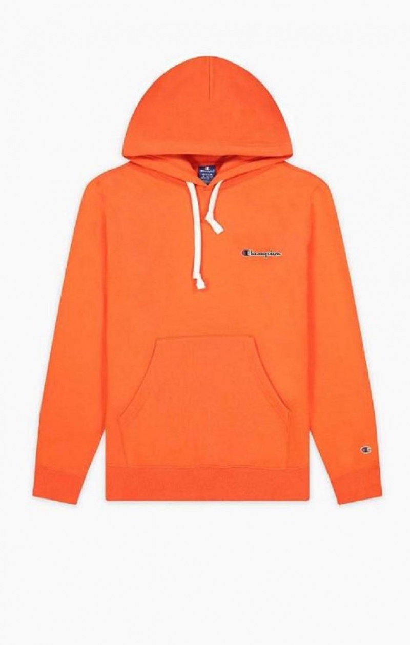 Champion Small Script Logo Hoodie Hættetrøje Herre Rød | 2937-QZVEP