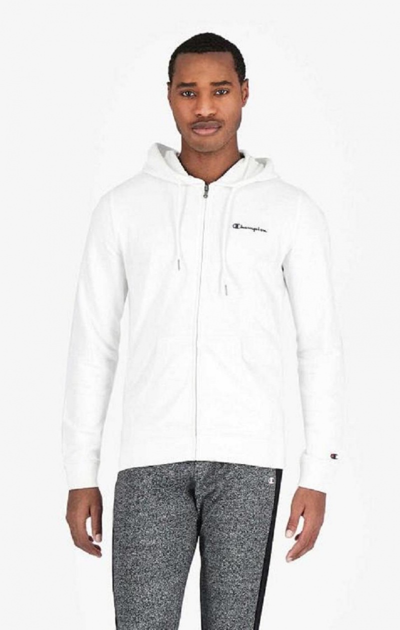 Champion Small Script Logo Hoodie Hættetrøje Herre Hvide | 2109-EGZCH