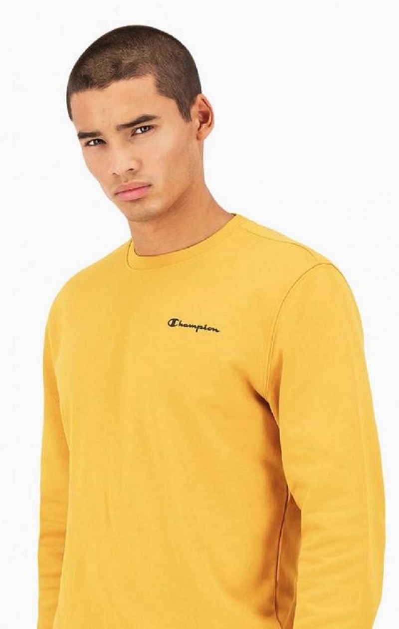 Champion Small Script Logo Sweatshirt Sweatshirts Herre Orange | 4691-VJNRA