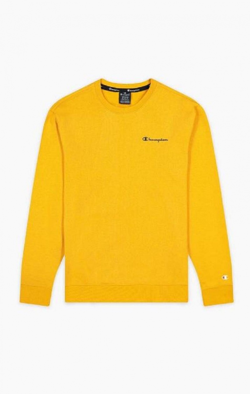 Champion Small Script Logo Sweatshirt Sweatshirts Herre Orange | 4691-VJNRA