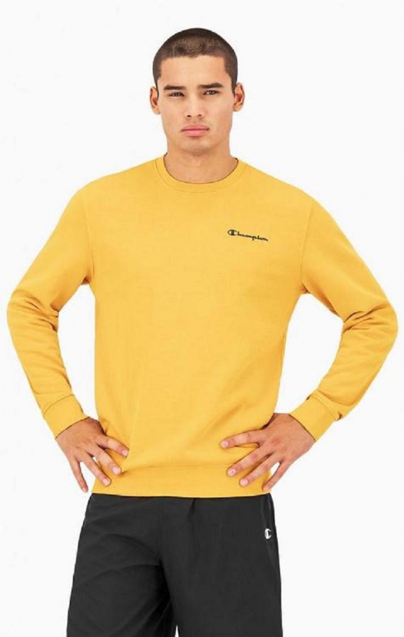 Champion Small Script Logo Sweatshirt Sweatshirts Herre Orange | 4691-VJNRA