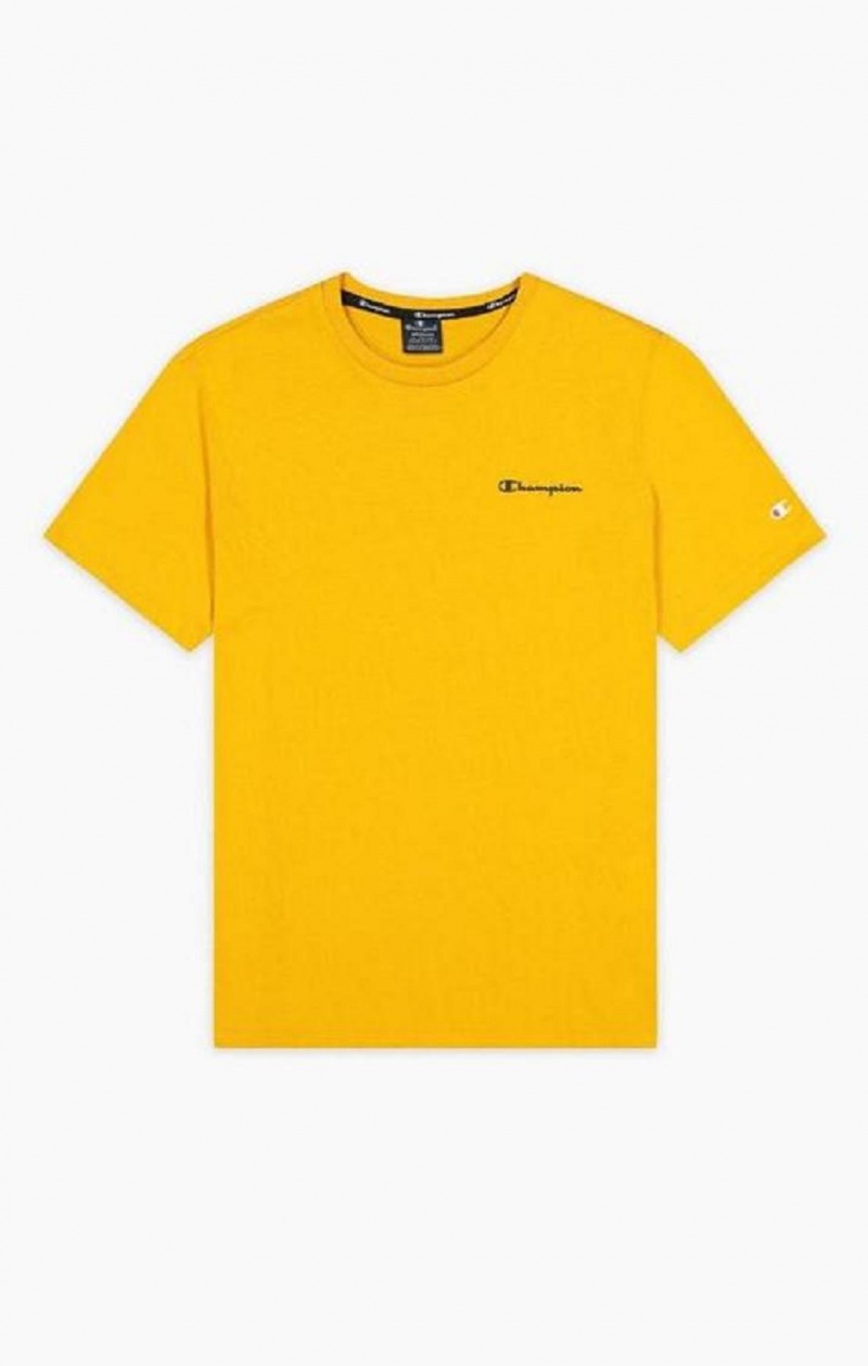 Champion Small Script Logo T-Shirt T Shirts Herre Orange | 5742-XGLOY