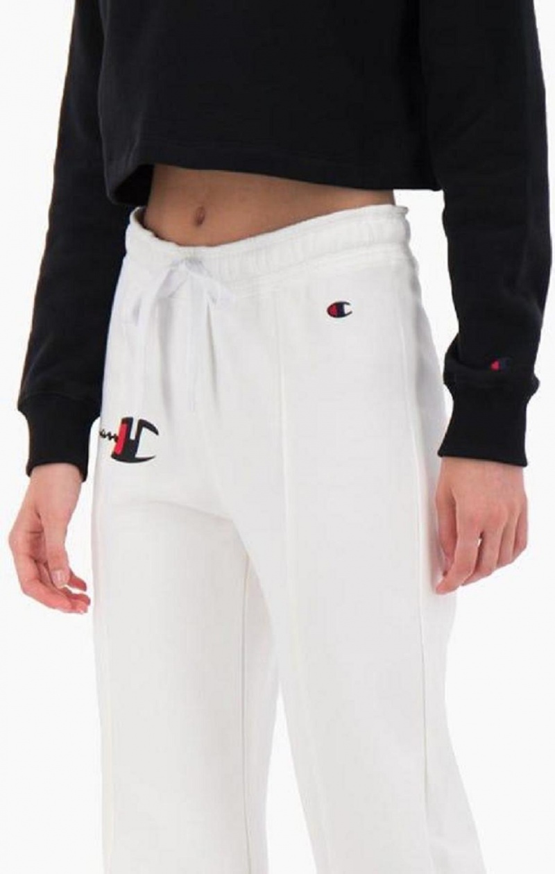 Champion Spliced Logo Popper Track Pants Joggingbukser Dame Hvide | 0468-BZTIM