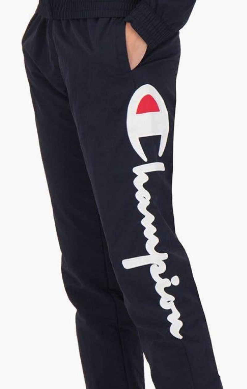 Champion Statement Script Logo Leg Track Pants Joggingbukser Dame Mørkeblå | 0249-UOPDS