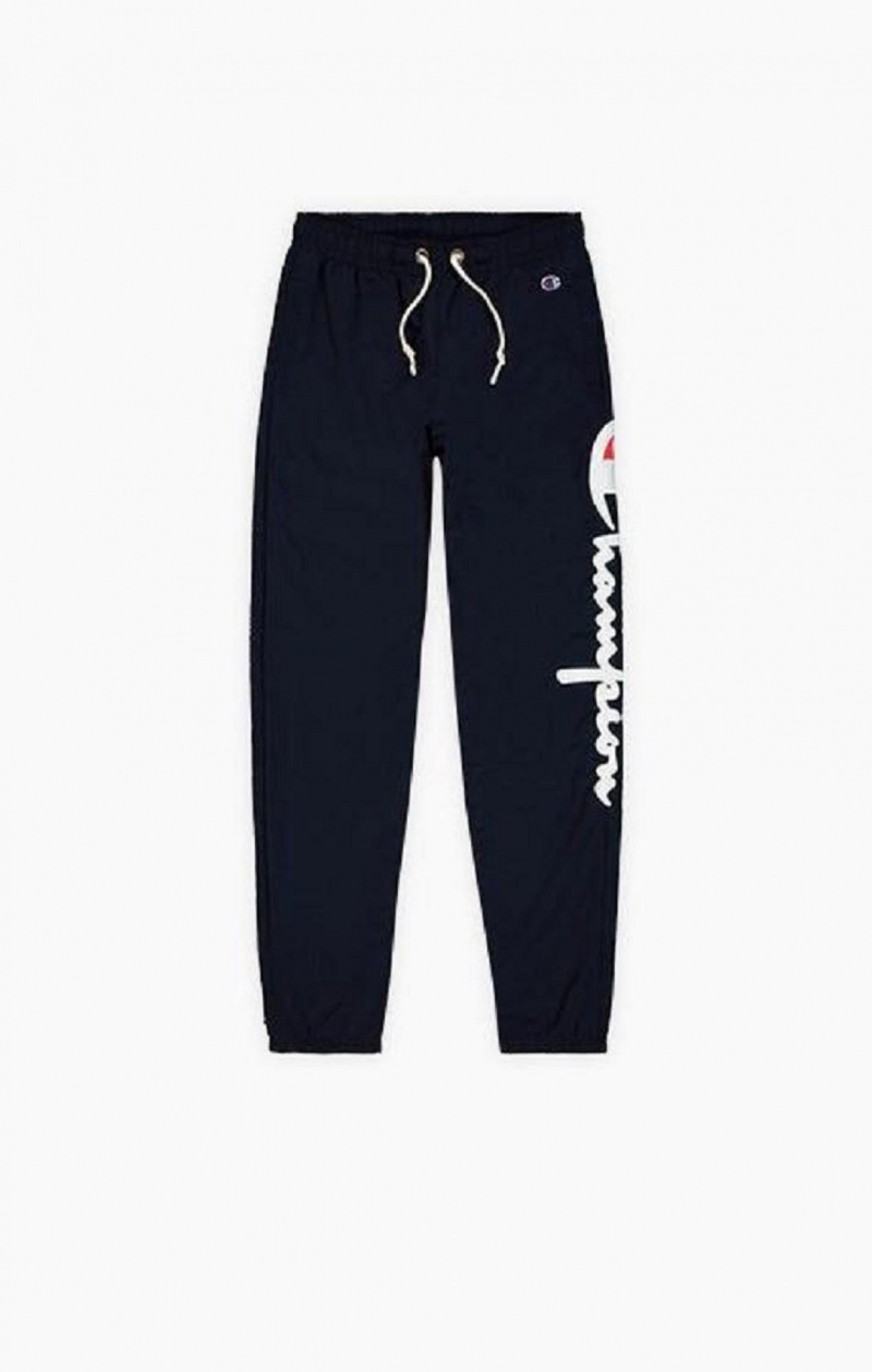 Champion Statement Script Logo Leg Track Pants Joggingbukser Dame Mørkeblå | 0249-UOPDS