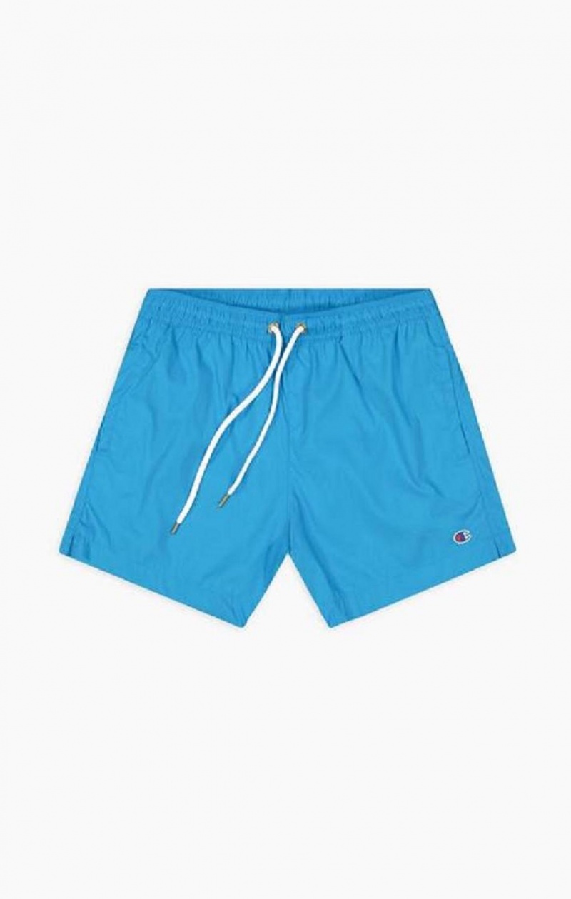 Champion Strand Reacting Script Logo Print Swim Shorts Badetøj Herre Blå | 0317-CEWZD