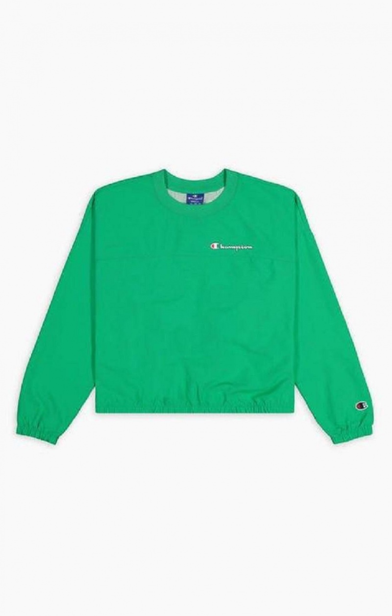 Champion Strand Repellent Script Logo Track Sweatshirt Sweatshirts Dame Lysegrøn | 9163-OFDNJ