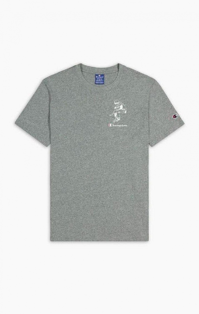 Champion Street Sports Grafisk Print T-Shirt T Shirts Herre Mørkegrå | 5089-YQODW